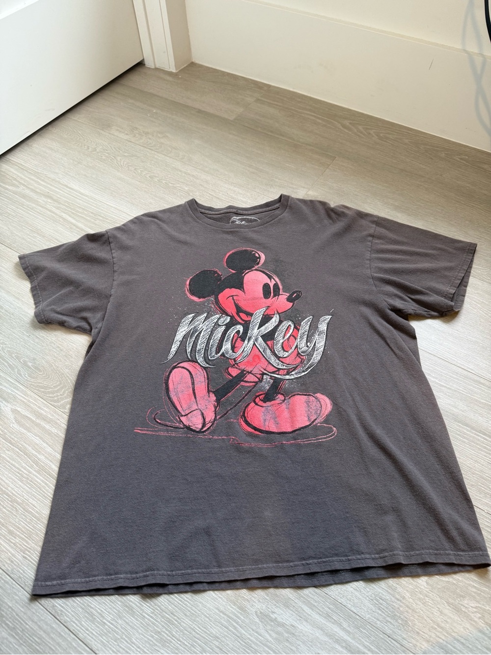 Disney Black Tee with White Logo Print